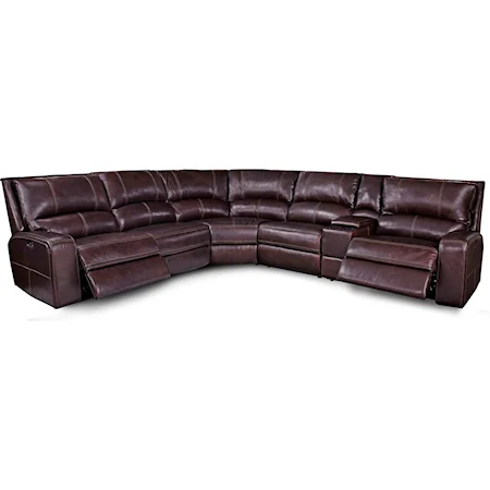 Casual Power Reclining Sectional Sofa with Power Headrests